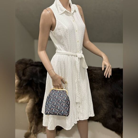 Handmade Oriental Style Genuine Leather Top Handle Kisslock Bag & Mini Purse Set - Picture 4 of 16